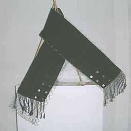 blå/svart dubbel sjal med invävda slantar